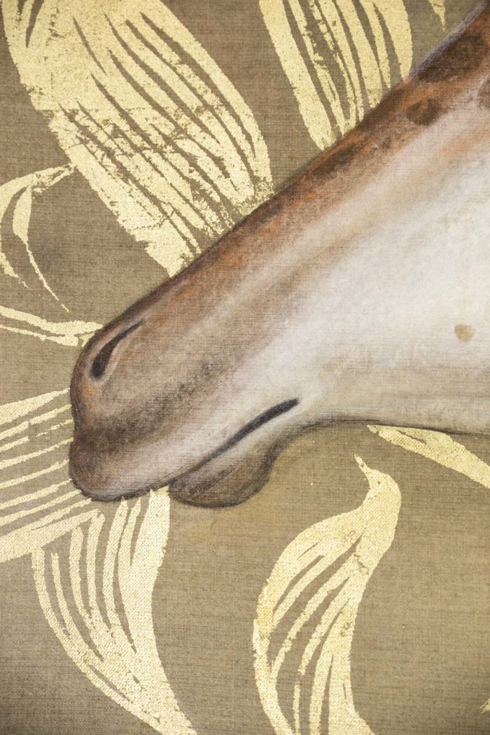 painted canvas giraffe nose