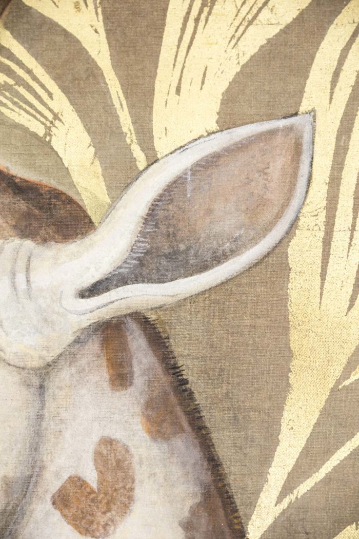 painted canvas giraffe ear