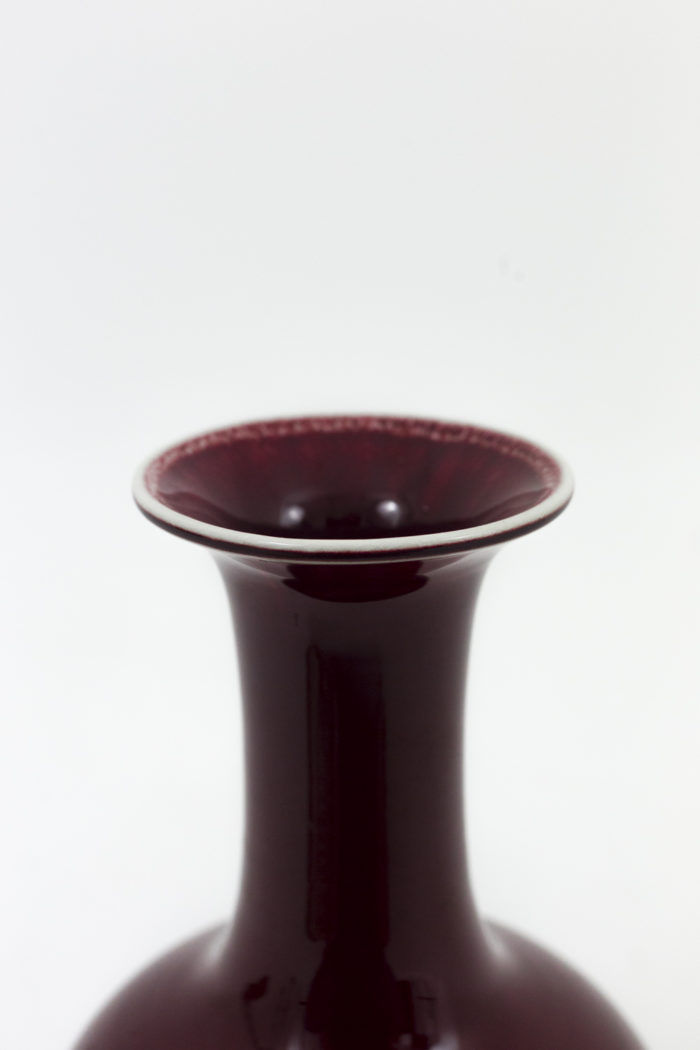 sang-de-boeuf red porcelain vases neck