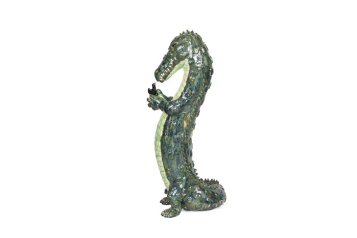 valérie courtet sculpture crocodile oiseau side 2