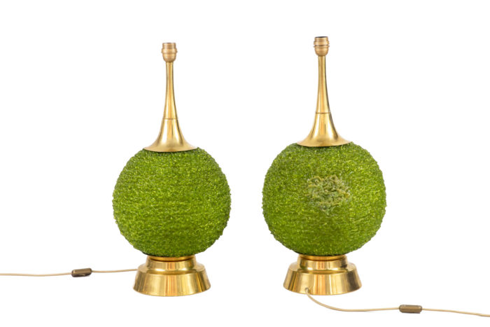 lamps boxwood balls green lucite gilt brass