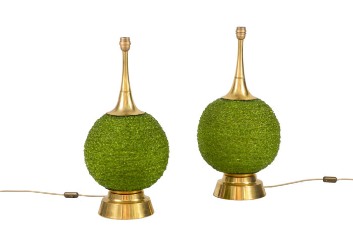 lamps green lucite gilt brass