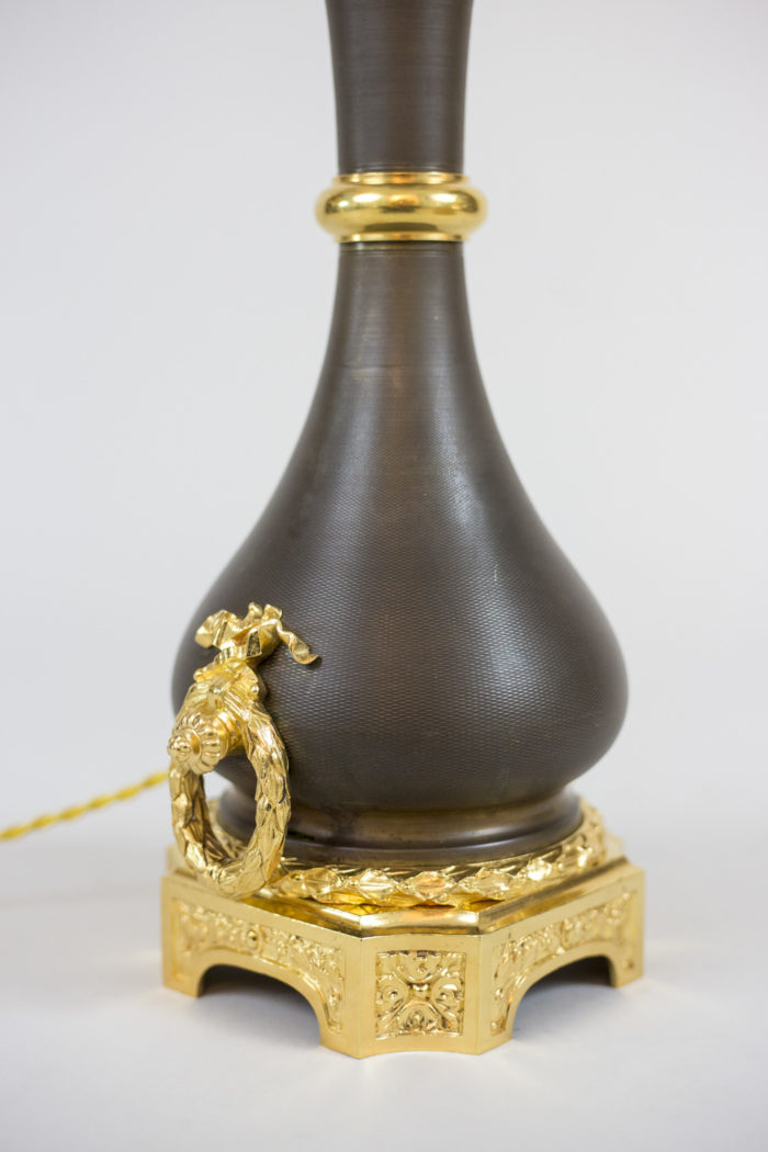 louis xvi style lamps guilloche brown brass