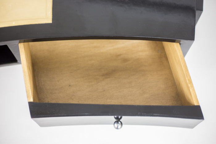 bureau bois laqué noir tiroir