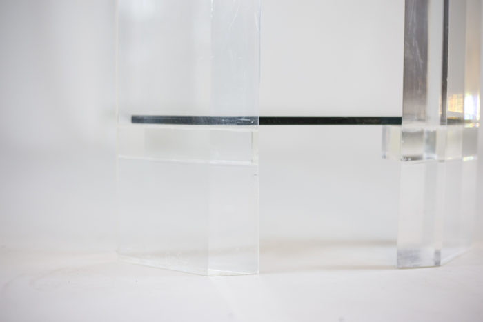 consoles lucite glass tray