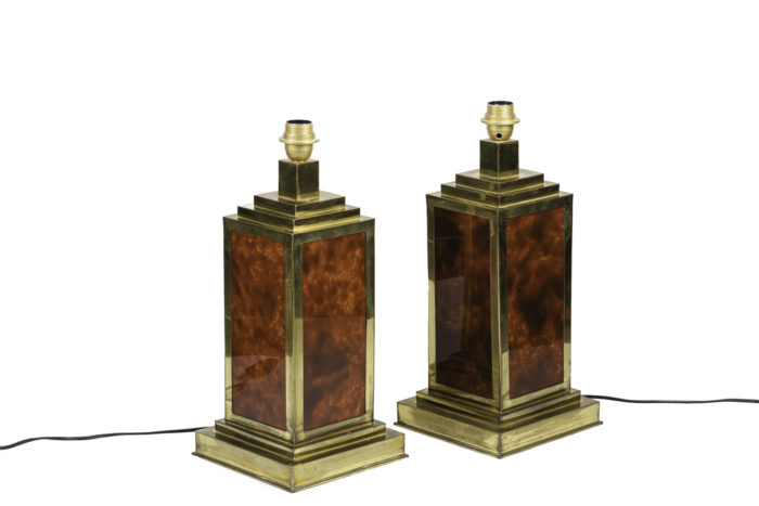 lamps bakelite gilt brass square shape
