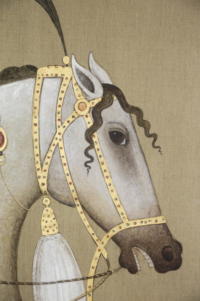 canvas horse arabian head