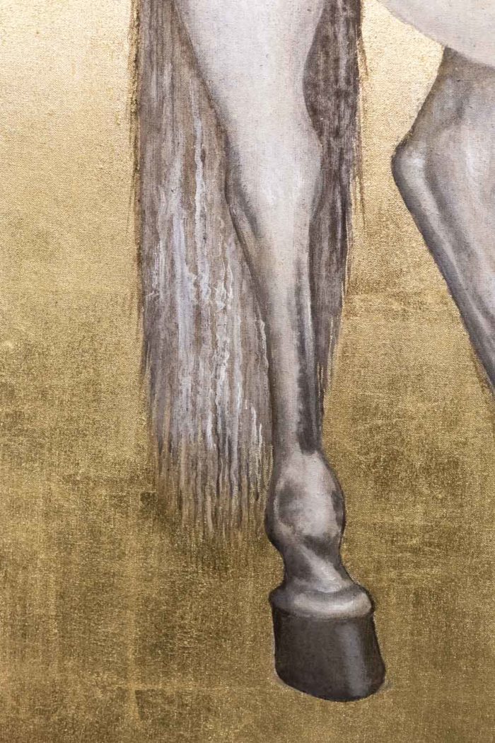 canvas horse white leg