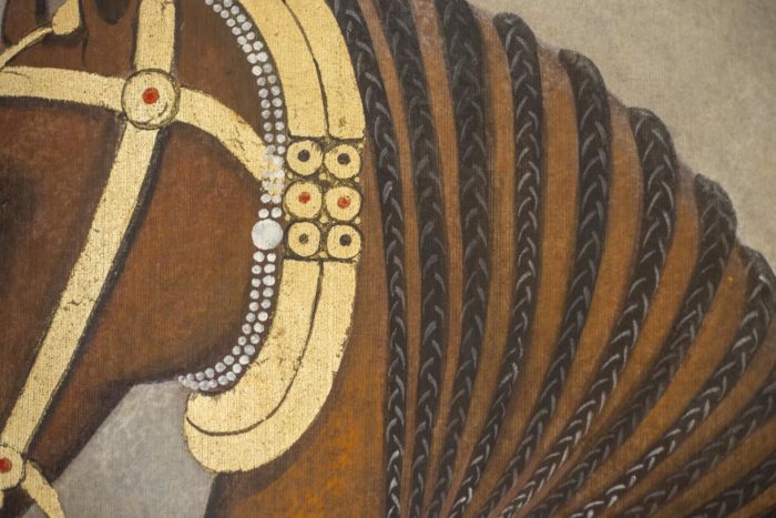 canvas horse braided mane