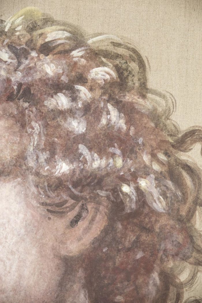canvas man michelangelo style curly hairs