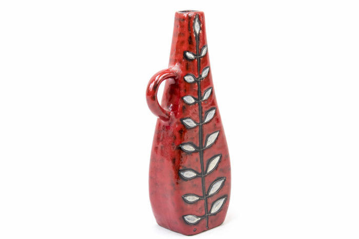 vase soliflore faïence rouge