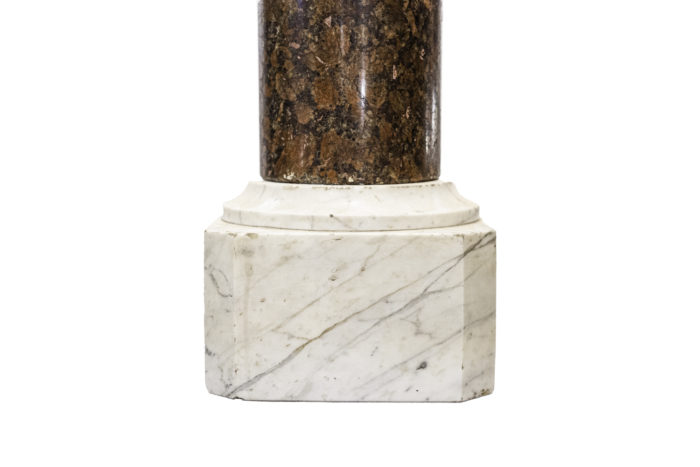 colonne marbre rouge brocatelle marbre blanc base