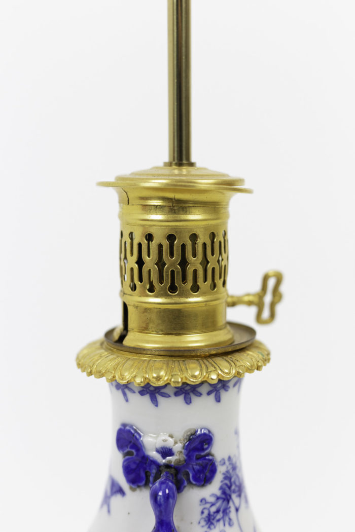 lamps blue white earthenware gilt bronze mount