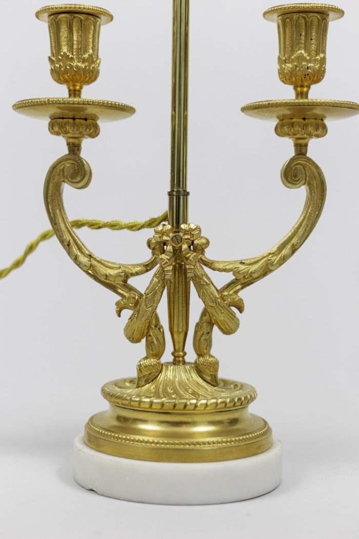 lampes style louis xvi bronze doré couronnes laurier