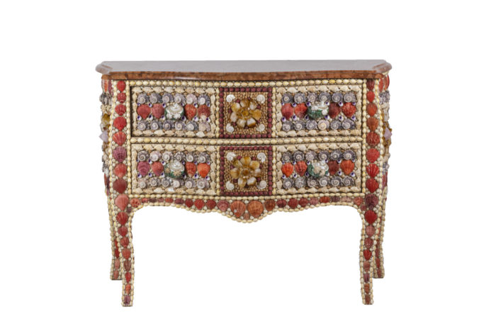 commode style louis xv coquillages quartz face