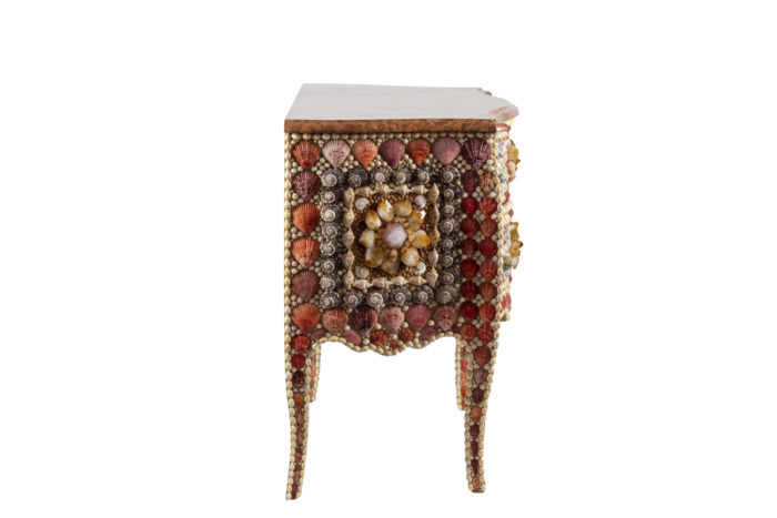 commode style louis xv coquillages quartz side
