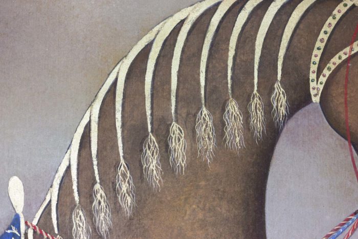 Toile peinte cheval arabe brun crinière