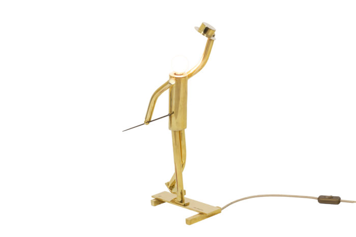Lampe représentant un danseur de music hall en bronze doré