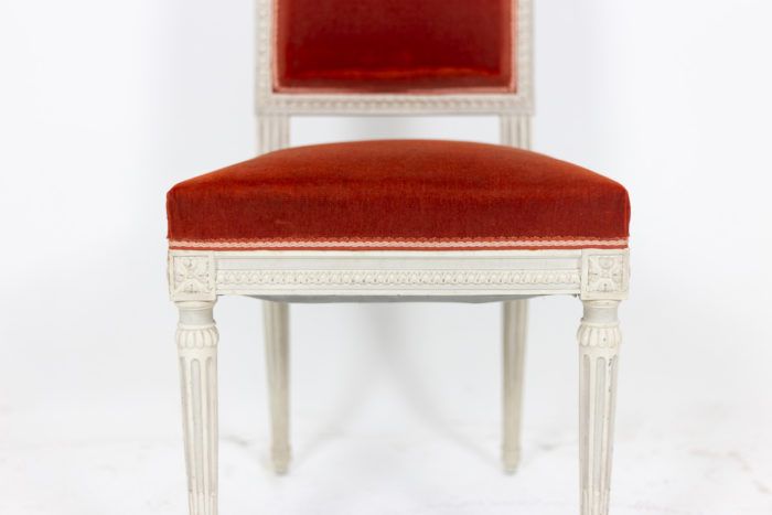 Series of six Louis XVI style chairs in lacquered wood 2