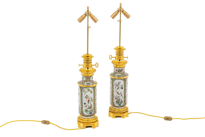 Pair of lamps in Canton porcelain 8