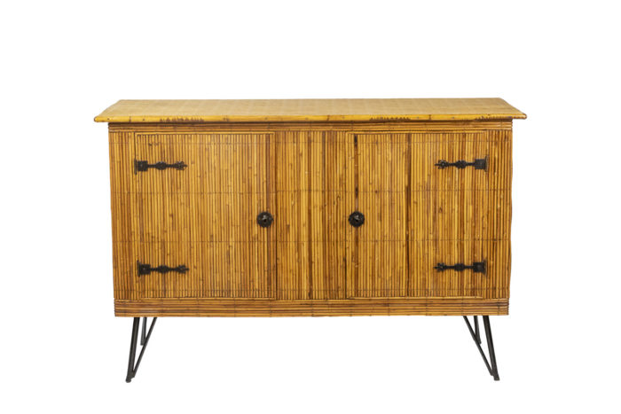 Sideboard in rattan and metal- face