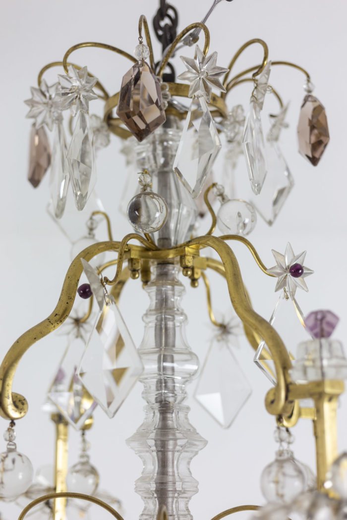 Chandelier in bronze and crystal - bronze and crystal