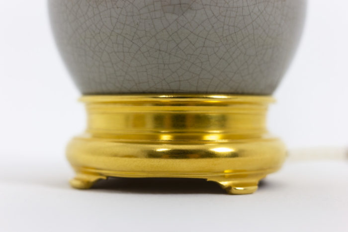 Pair of lamps in porcelain céladon - focus