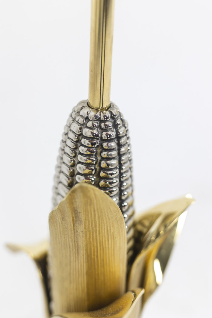 Lamp Maison Charles ear of corn in silver and gold - focus ear of corn