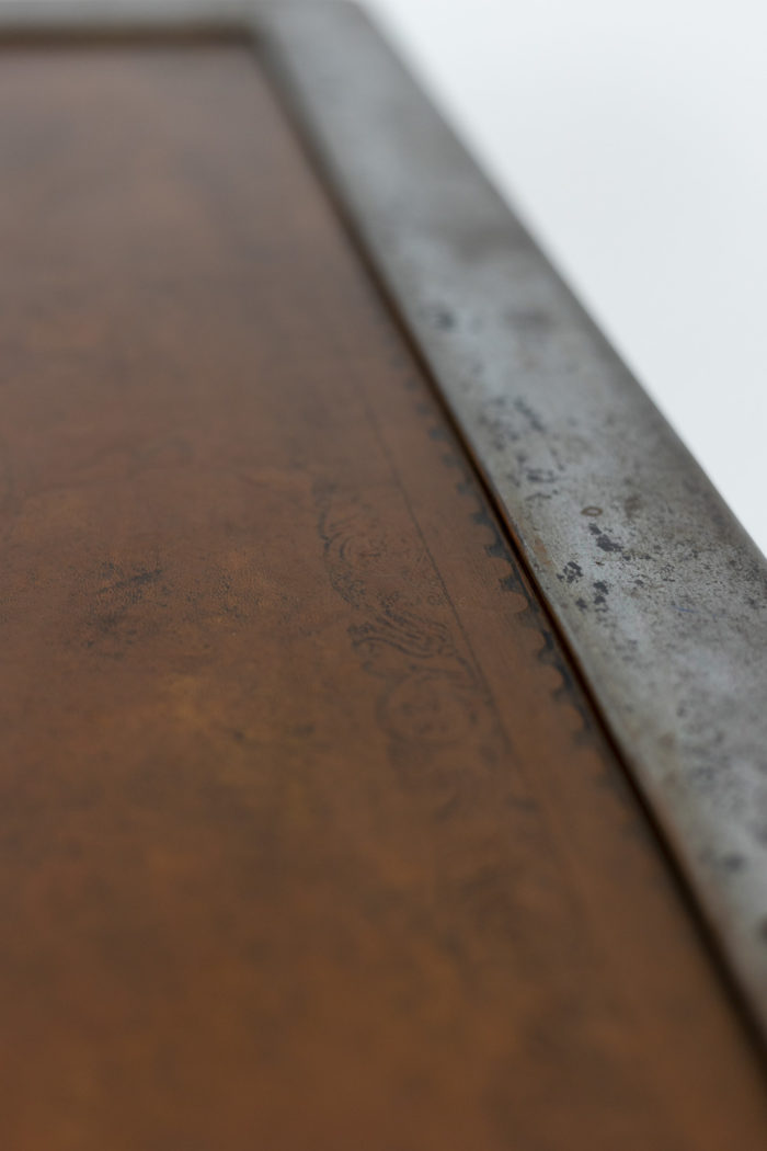 Table basse cuir et métal - cuir