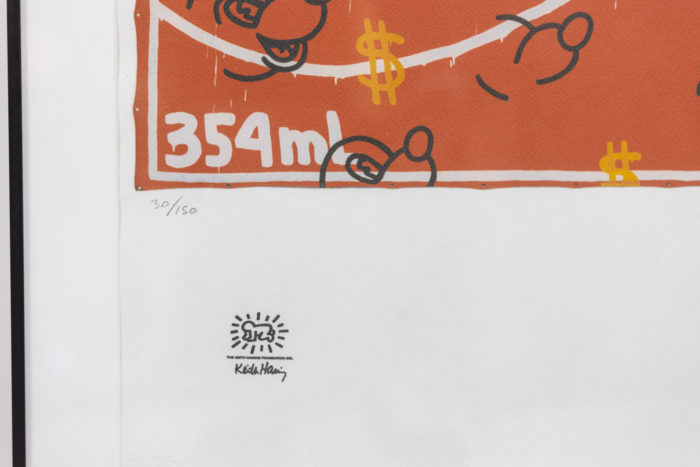 Lithographie de Keith Haring représentant Andy Warhol - numérotée