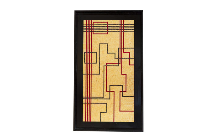 Panel in straw marquetry, Contemporary work - face