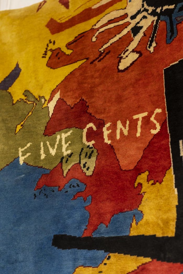Tapisserie d'après Basquiat - five cents