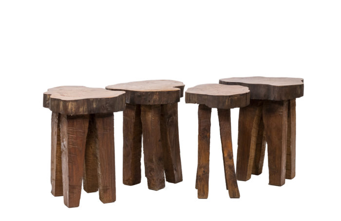Set of four brutalist style stools - the set