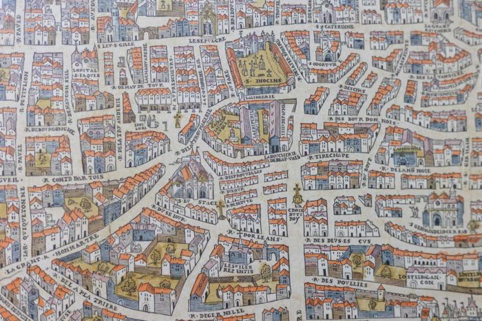 Engraving of the city of paris, 1970s