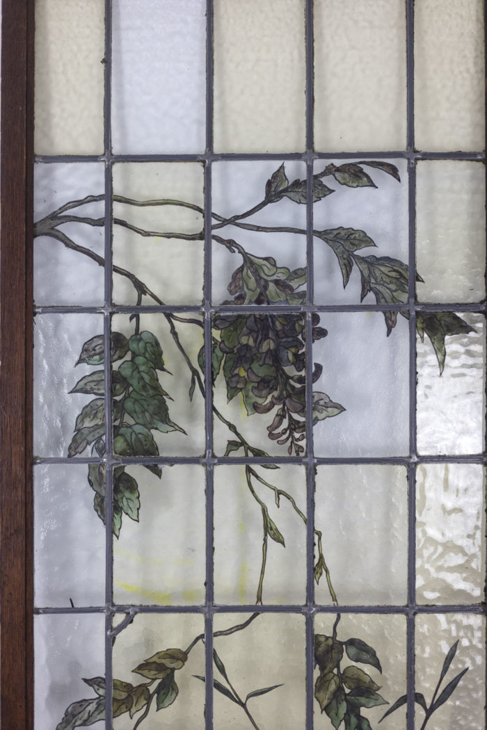 Geoffroy, Pair of stained glass, nineteenth century - foliage