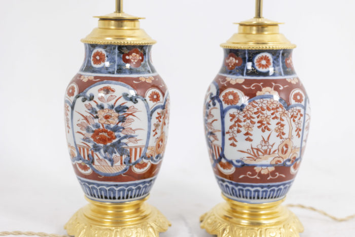 Pair of lamps in Imari porcelain and gilt bronze, circa 1880 - céramique