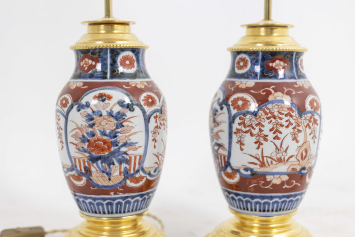 Paire de lampes en porcelaine Imari et bronze doré, circa 1880 - céramique et bronze