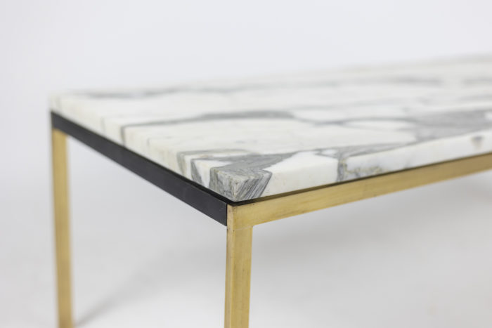 Coffee table in marble and gilded bronze, 1970s - marble and base