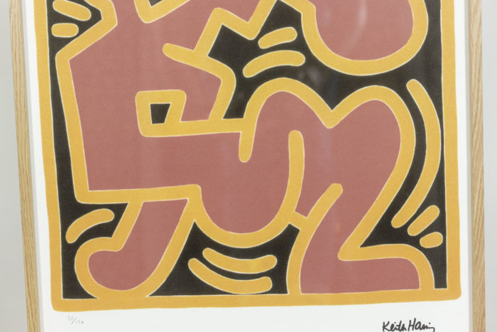 Sérigraphie originale de Keith Haring - focus