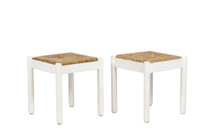 Pair of stools in lacquered wood, 1970s - la paire