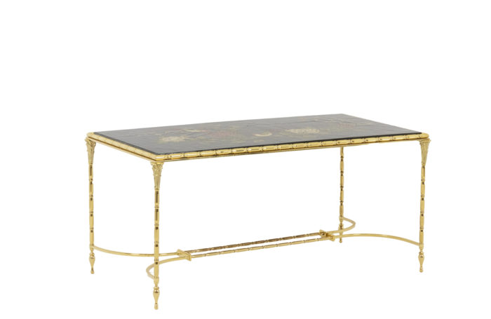 Maison Baguès, Coffee table in lacquer and bronze, 1950s - échelle - 3:4