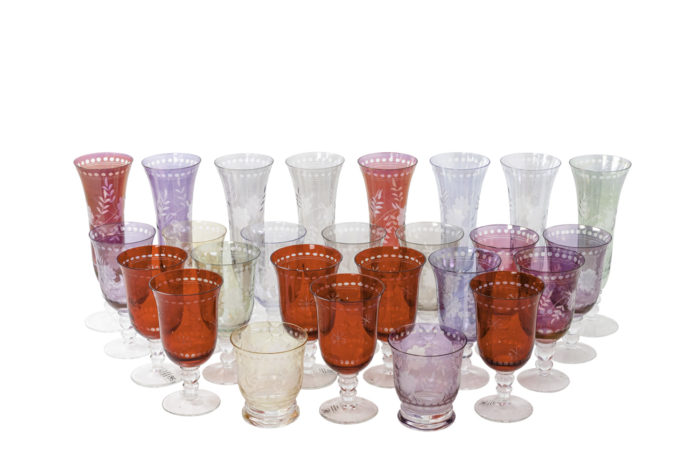 Bohemian crystal style glassware set, contemporary work