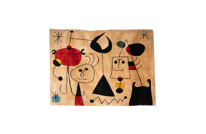 Rug, or tapestry, inspired by Joan Miro. Contemporary work.