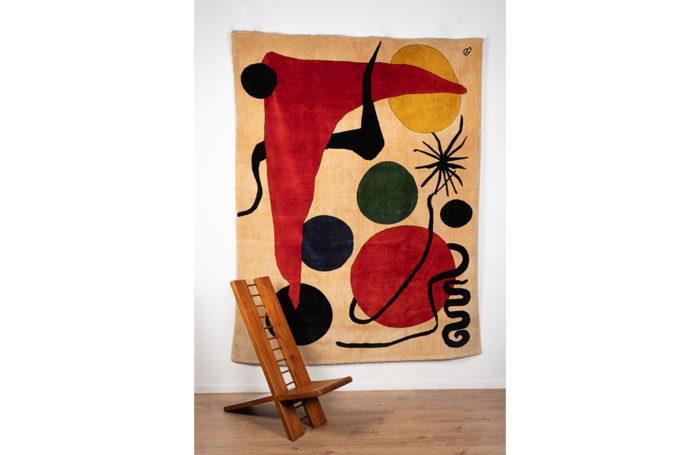 After Alexandre Calder, Rug, or tapestry « Green Ball ». Contemporary work.