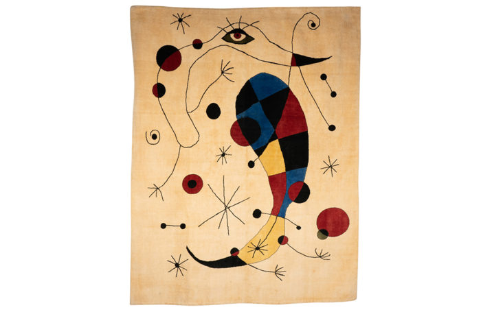 Rug, or tapestry, inspired by Joan Miro. Contemporary work