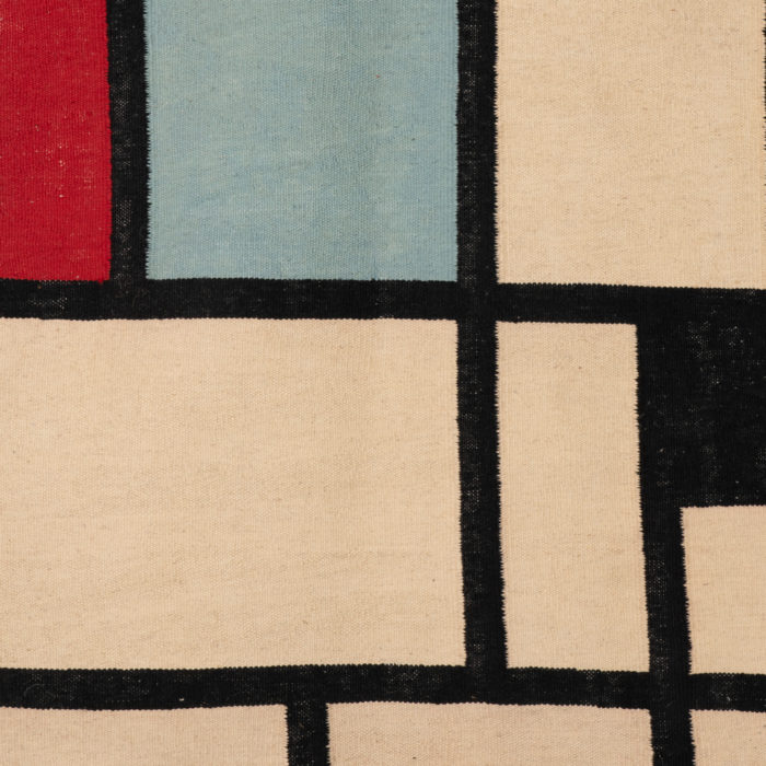 Rug, or tapestry, inspired by Piet Mondrian. Contemporary work  - detail