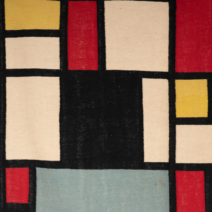 Rug, or tapestry, inspired by Piet Mondrian. Contemporary work  - focus