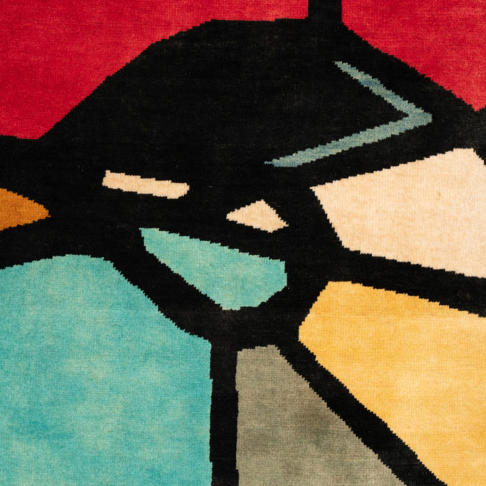 Rug, or tapestry, abstract and in wool. Contemporary work - detail