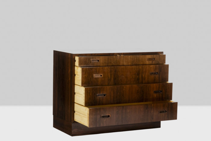 Chest of drawers in rosewood, 1970' - drawers open