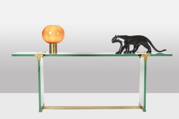 Peter Ghyczy. Console in glass and brass. 1970s. - staging